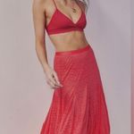 Free People NWT Kiss Kiss Half Slip Maxi Skirt In Poppy Red Size Small Photo 1