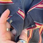 Striped Twill Ponte navy maroon gold tan stripe blazer Chicos size 0 Photo 4