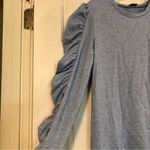 Ruched, Ruffle Long Sleeve Top, Light Blue Size Small Blue Photo 1