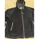 Kaktus Vintage Black Velour Zip Up Hoodie Jacket Women's XL Rhinestone Trim Photo 1