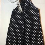 ZARA Pre- Loved -  Xsmall Halted Polka Dot Dress - Navy Blue/off White Photo 8