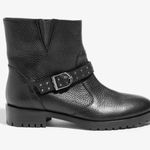 Karen Millen Women's biker moto Black Leather Ankle boot classic spring leather Photo 1