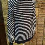 Loft -black & white striped sweater, balloon sleeves w/white knit accent size S Photo 7