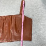Jason Wu  Faux Leather Corset Top Copper Brown Sleeveless Bustier Sz S Club Wear Photo 4