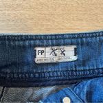 Free People  Blue Cord a Little Closer Denim Jean Button Down Mini Skirt Size 4 Photo 2