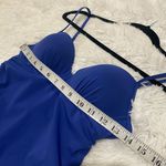 Spanx Assets Shirred Underwire Push up Power Swim Suit Dress in Blue Small Photo 3