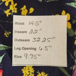 Susan Graver  Navy Floral Cropped Pants Sz 8 Petite Navy Floral Pull-on Pants Photo 1