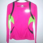 FILA  Performance M Long Sleeved Design Running Top in Hot Pink and Lime Photo 0