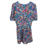 STAUD NWT Size 10 Milla Rainbow Flower Print Puff Sleeve V Neck Mini Dress Photo 5