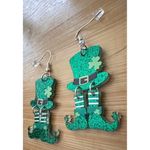 St Patricks Day Earrings Dangling Wiggly Legs Leprechaun Hat Festive Par… Green Photo 10