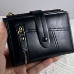Wallet for Women,Trifold Snap Closure Wallet,Credit Card Holder Coin Purse Black Photo 7