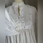 Vintage Judith Hart Cotton Long Sleeve House Gown, Size Medium White Photo 1