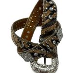 Nocona Brown Western Calf Hair Rhinestone Belt Size 26 Photo 0