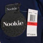 Nookie  Athena Halter Midi Dress Navy Blue Bodycon Halter Off The Shoulder XS New Photo 12