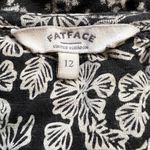 Fat Face Women's Top Floral Black and Cream, Tie Bottom, Cap Sleeves Size 12 Photo 2
