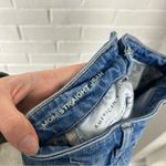 American Eagle Distressed Mom Straight Jean w Plaid Flannel Size 00 Photo 2