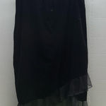 Vintage Y2K Velvet Sheer Hem Skirt Black Size L Photo 0
