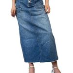 No Boundaries Vintage 90s  Denim Cargo Maxi Skirt Photo 0