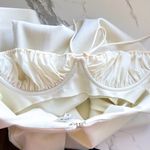 Helsa  Yasmin Maxi Dress Minimalist Ruched Slip Baby Yellow Ivory XS EUC Photo 5