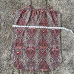 Pleione Women's XL Red Paisley Print Blouse Sleeveless Boho Top Career Office Pink Photo 8