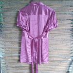 Motherhood L Purple Satin Tie Back Maternity Top Size undefined Photo 5