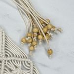 Womens Mother of Pearl Woven Macrame Tie Belt Small (S) ✨ White Photo 2