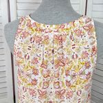 Artisan NY Floral Boho Sleeveless Tank Top Blouse White Yellow Red Small Photo 5