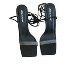 NWOT Public Desire Rhinestone Strappy Heels Black Size 8 Photo 1