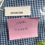 J.Crew  Stretch Gingham Trouser Pants Seahorses Blue White Lime Green Size 10 Photo 8