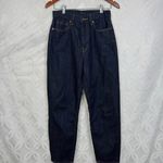 Uniqlo  Peg Top High Rise Relaxed Tapered Fit Dark Washed Jeans Womens‎ Size 25 Photo 3