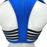 MPG Blue Black Sleeveless Strappy Hoodie Hooded Workout Athletic Crop Top Size S Photo 2