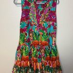 New European ANTICA SARTORIA beaded flamingos Vibrant Sleeveless Floral Dress Pink Size M Photo 0