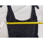 AQUA  Women's‎ Metallic Knit Square Neck Mini Dress Black Silver XS Party Photo 5