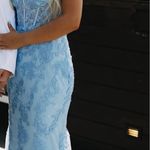 Light blue prom dress, mermaid style, corset back Size 0 Photo 2