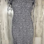 Mable Dusty Blue Floral Midi Dress M | Smocked Halter | Ruffle Hem | MSRP $90 Size M Photo 0