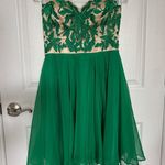 Sherri Hill Emerald green beaded flower, sweetheart, homecoming dress medium Photo 13