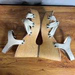 KORKS Wedge Heel Sandals Size 11 Cream Beige‎ Strappy Buckle Studded NEW Tan Photo 5