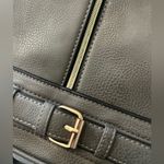 None Grey Faux Leather Purse with zipper and buckle accents Photo 6