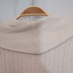 Pria Ivory Cream White Cable Ribbed Knit Cowl Collar V Photo 6