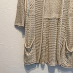 Sisters Beige Open Knit Cardigan Size L Tan Soft Cozy Warm Neutral Boho Casual Size L Photo 3