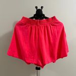 Farm Rio NWOT  Pleated Linen Blend Pink Shorts Size S Elastic Stretch Pockets Photo 2