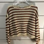 Mango MNG Cream & Brown Stripe Sweater Photo 2