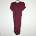 Calvin Klein Burgundy T-Shirt Dress with Side Drawstring Size 6 Oxblood Dress Photo 4