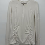 Athleta White Athletic Ruched Long Sleeve Athletic Top Size Medium Running Photo 0