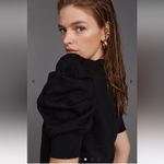 Soldout.NYC Large Just Enough Puff Short Sleeve Sweatshirt Black Fleece Crewneck Photo 1