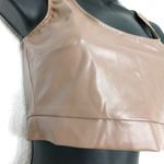 Lichi Faux Leather Crop Top Size S Brown Photo 1