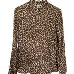 J.Crew prefect cheetah print silk cotton mix button down shirt brown 2 Photo 1