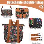 Insulated Lunch Bag for Women Men- Leak-Proof Large Capacity Lunch Box for Adult with Adjustable Shoulder Strap Side Pockets- Lunch Cooler Bag - for Trip, Picnic, Work, Colorful Floral Photo 4