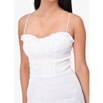 Reformation  The Andie Mini Dress White Linen Blend Ruffle Bustier Smocked Back 8 Photo 13