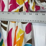 Tabitha Brown Target Puff Sleeve Dress M Linen Blend Rainbow Leaf Print Boho Blue Size M Photo 5